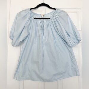 Ann Mashburn Size XS • Blue Short Sleeve Cotton Shirt Top.